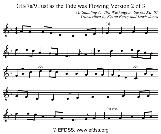 Stave transcription of image number 0 for GB/7a/8