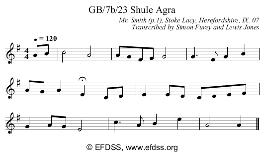Stave transcription of image number 0 for GB/7b/23