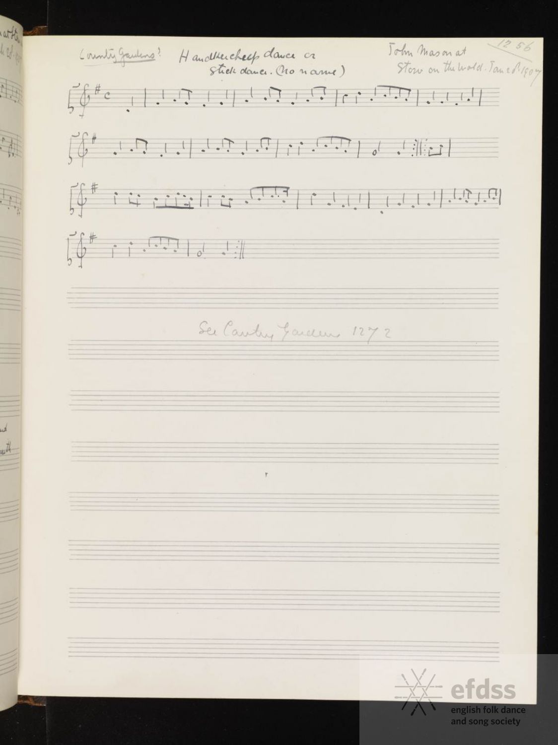 Untitled tune collected from John Mason, 1907.